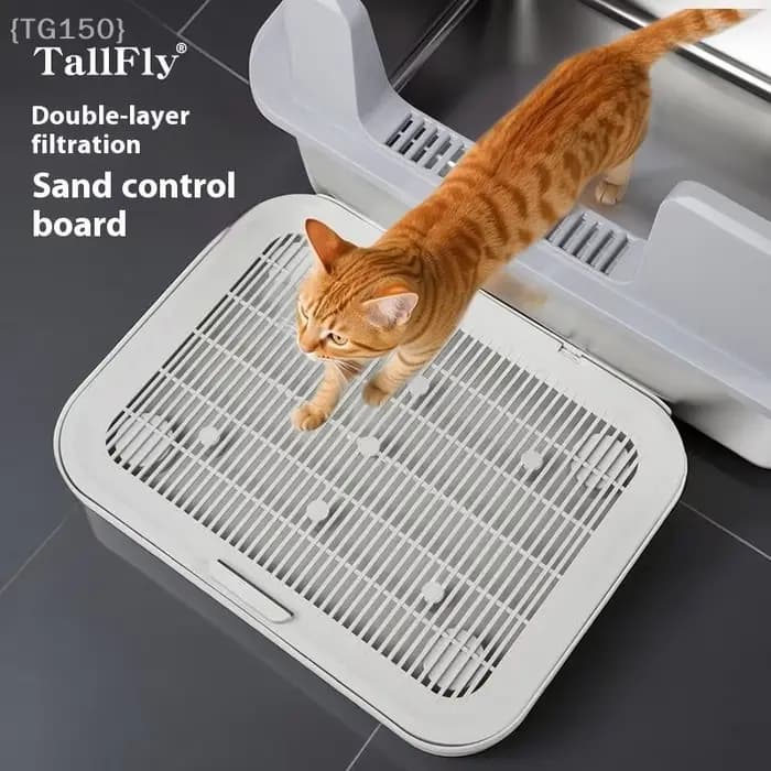 1 tapis filtrant pour litière pour chat à haute efficacité | Conception double couche avec fond Grippy et grande