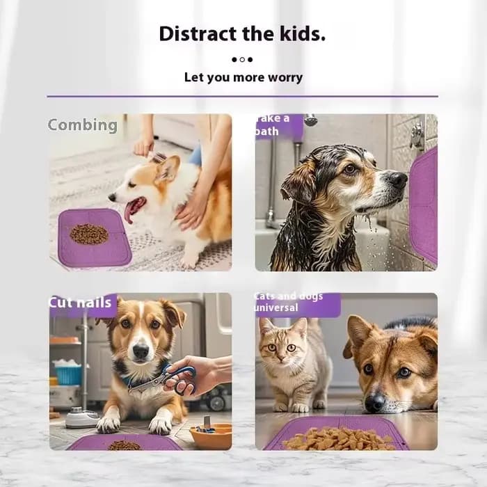 Tapis à lécher en Silicone pour chiens et chats
