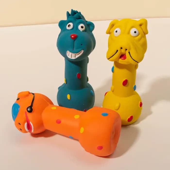 Jouet amusant pour chien avec haltères