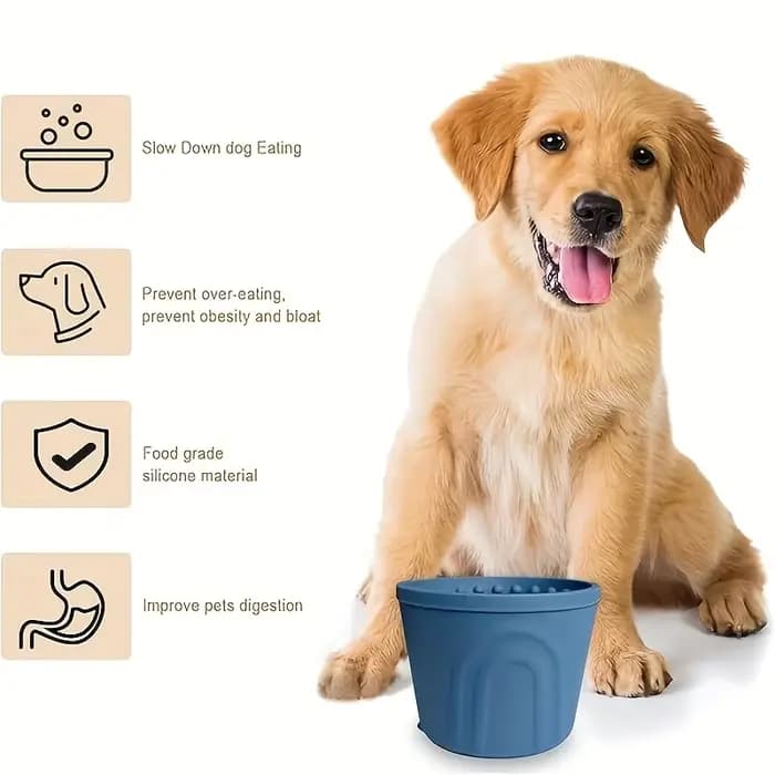 Bol à alimentation lente en silicone pour chien