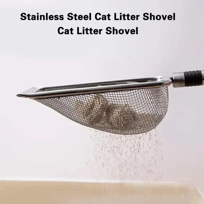 Pelle à litière pour chat en acier inoxydable – Durable