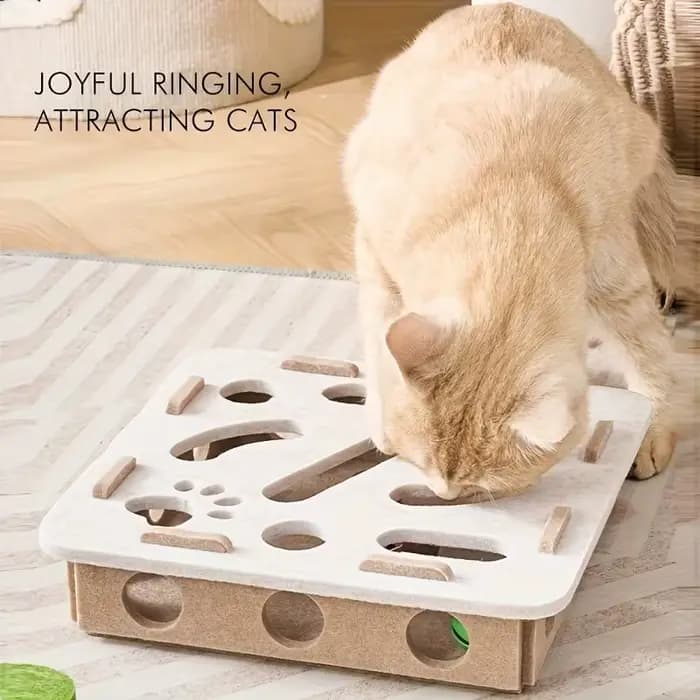 Puzzle en feutre vert pour chat