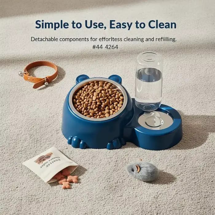 Gamelle pour animaux de compagnie 2-en-1 avec distributeur d'eau automatique