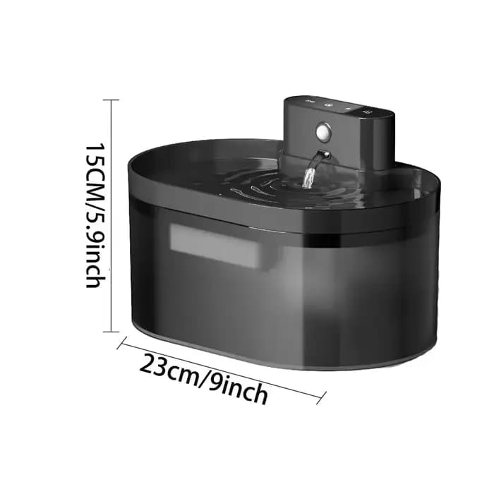 Fontaine à eau sans fil pour chat de 2,2 L, fonctionne sur piles, fontaine à eau automatique pour animaux de compagnie avec capteur de mouvement, distributeur d'eau pour chien et chat