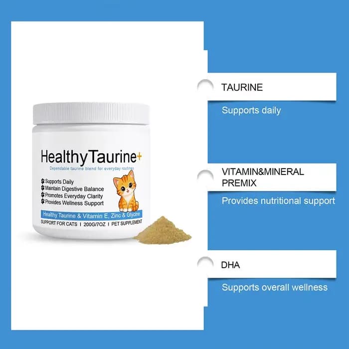 Poudre de taurine saine pour chats avec vitamine E