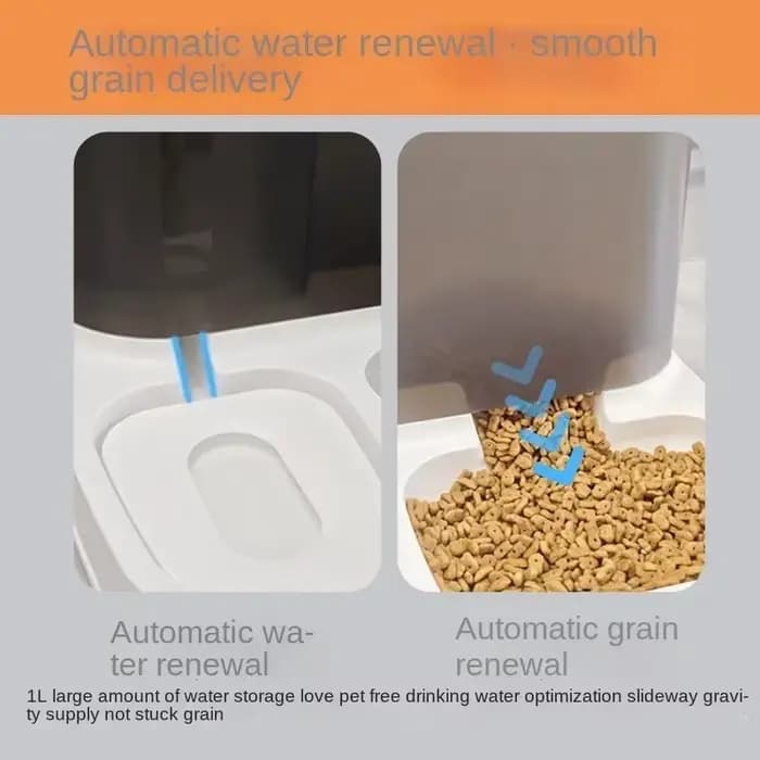Distributeur automatique de nourriture pour chat de grande capacité, bol d'eau potable, fournitures pour animaux de compagnie, séparation humide et sèche, récipient de nourriture pour chien