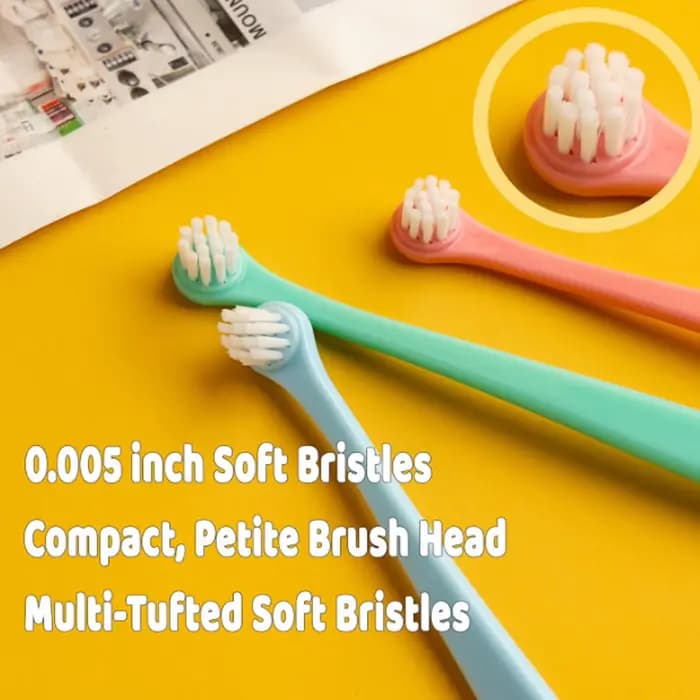 Brosse à dents à poils souples pour animaux de compagnie