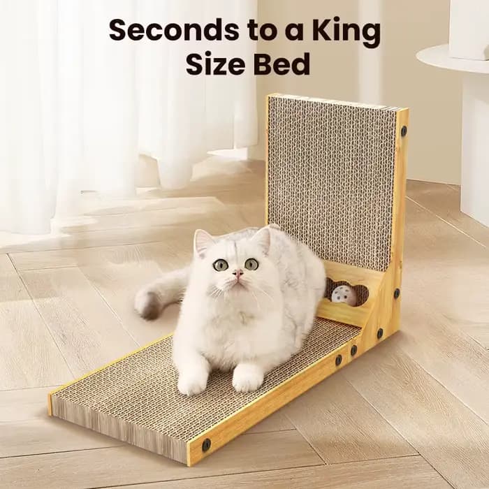 ROJECO chat griffoir chat planche à gratter pour chats jouets en forme de L griffe meulage grattoir tapis chat meubles protecteur accessoires