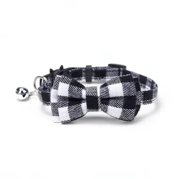 Collier de Noël à carreaux rouge pour chat et chien