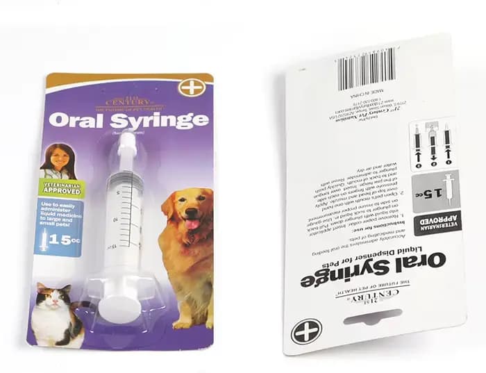 Distributeur de médicaments à Tube poussoir pour animaux de compagnie