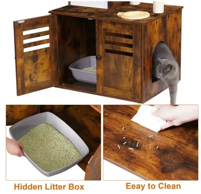Boîte en bois pour arbre à chat
