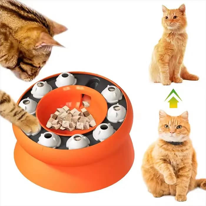 Bol d'alimentation lente pour chat, jouet interactif d'intelligence, anti-glouton, pour stimulation mentale, amélioration de la digestion, équipement d'alimentation en forme de labyrinthe