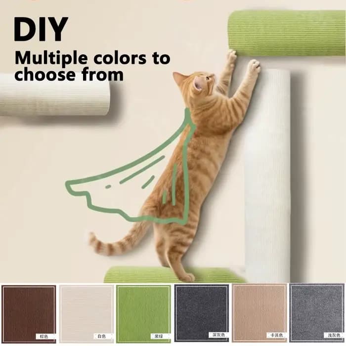 Planche à gratter murale pour chats, 7 couleurs, arbre à chat auto-adhésif, poste à gratter, jouet pour chats, échelle d'escalade, autocollant mural
