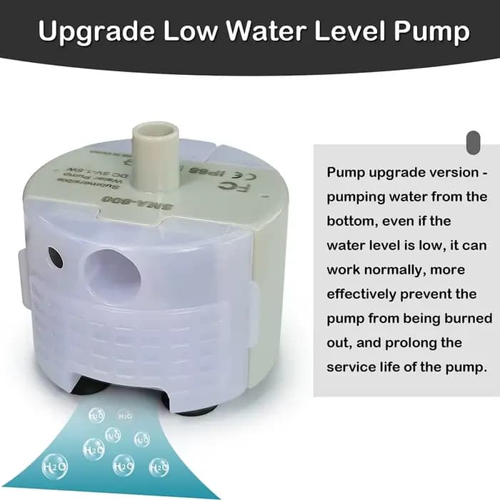 1pc pompe à eau pour fontaine pour animaux de compagnie en acier inoxydable distributeur d'eau