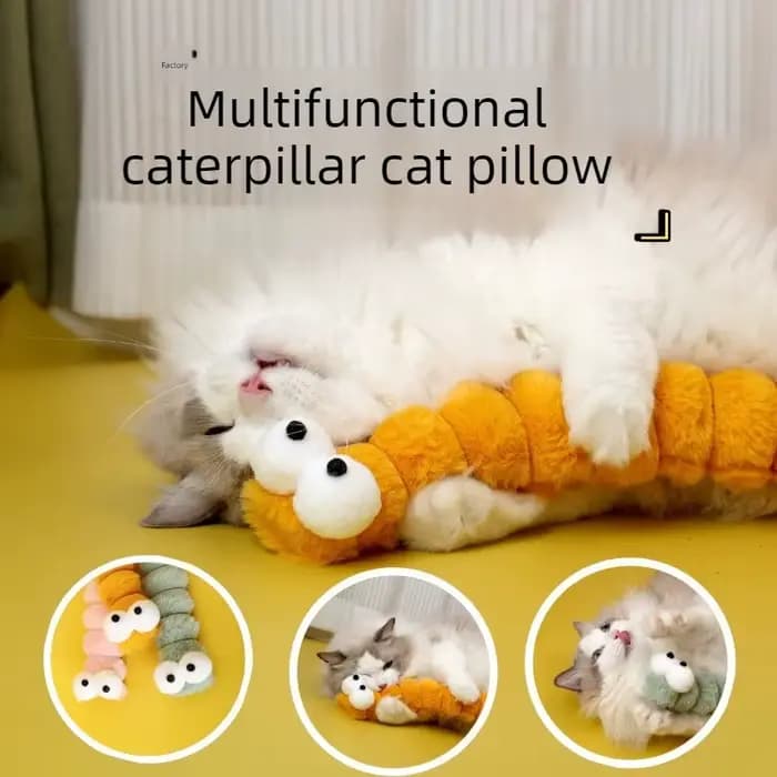 Jouet à mâcher en peluche pour chat, bâton de morsure douce, herbe-aux-chats, chaton, coussin, chenille, oreiller, bâton Teaser, fournitures de jouets interactifs pour chat