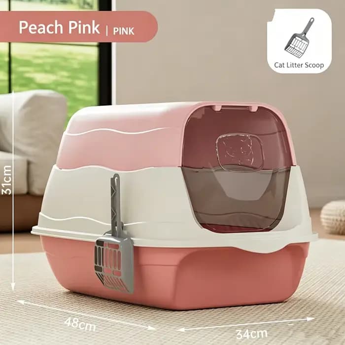 Grande litière pour chat entièrement fermée, toilette pour chat à capot anti-éclaboussures, bac à litière spacieux pour chats d'intérieur, fournitures pour animaux de compagnie