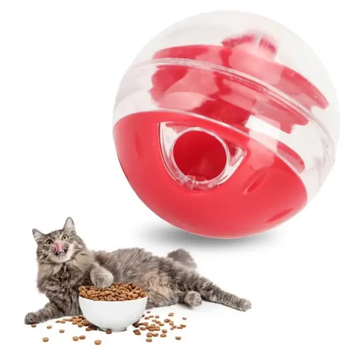 Balle distributrice de nourriture pour chat résistante aux morsures
