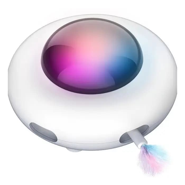 Jouet pour chat intelligent Teaser UFO plateau tournant pour animaux de compagnie attraper jouets d'entraînement USB