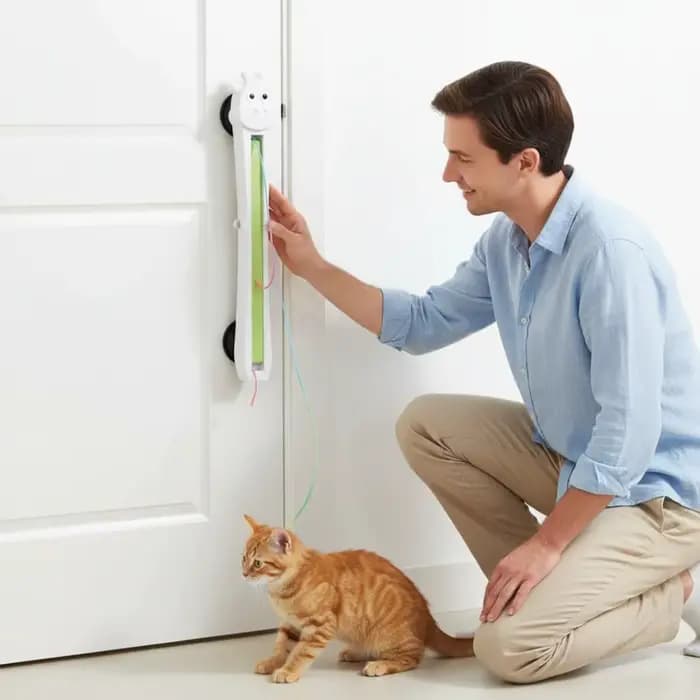 Jouet interactif automatique pour chat avec corde volante, jouet électronique pour chaton, jouet à ficelle pour chat d'intérieur, fournitures de divertissement pour animaux de compagnie