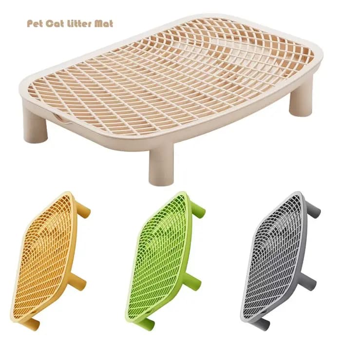 Tapis de litière pour chat en plastique anti-éparagement
