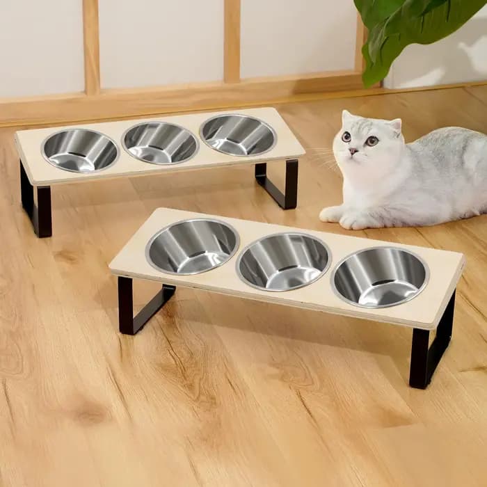 Bols surélevés pour chat avec 3