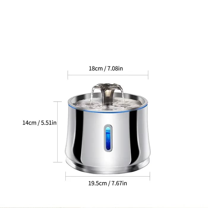 Fontaine d'eau en acier inoxydable pour chats et chiens