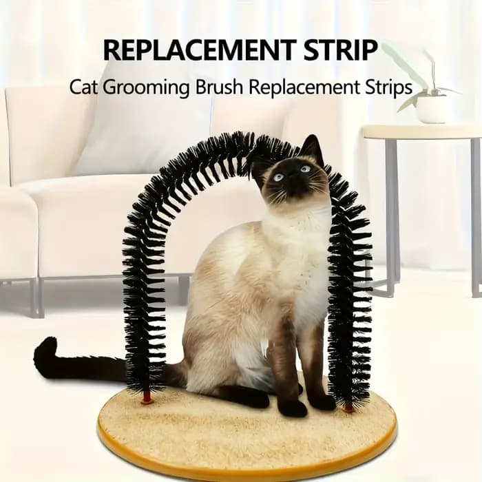 Brosse de remplacement pour l'auto-toilettage des chats, peigne arqué avec masseur détachable pour l'élimination des poils, cadeau de soin pour chats d'intérieur