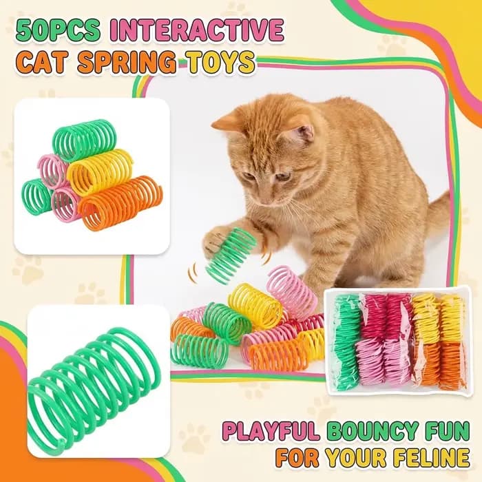 50 Pièces Jouets pour chats en plastique colorés