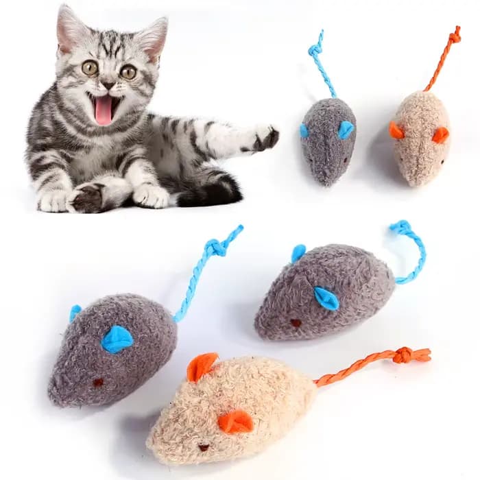 Jouets pour chats en forme de souris, préremplis de catnip, en fausse fourrure, jouets interactifs pour chats d'intérieur