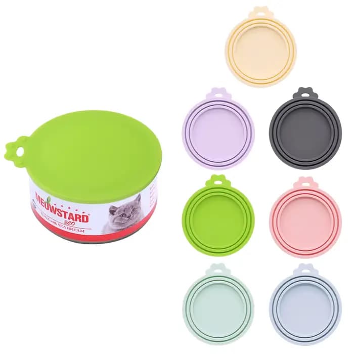 1 couvercle de canette réutilisable en Silicone pour animaux de compagnie
