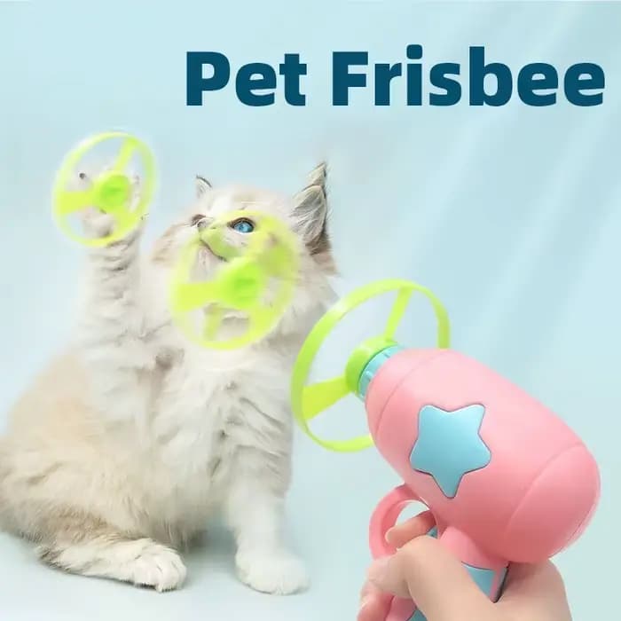 Jouet interactif amusant pour chat, lanceur de mini-frisbees pour chaton, pistolet de tir pour jeux de poursuite, jouets pour chat, fournitures pour animaux de compagnie