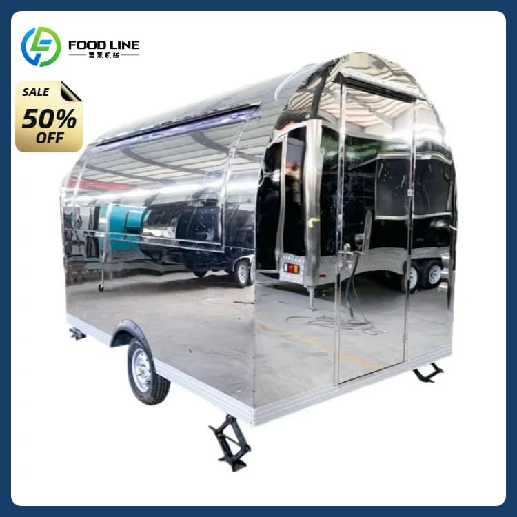 Mini camion de nourriture Mobile de rue, attrayant et Durable, prix bon marché, petit chariot de restauration rapide Mobile rond, remorque d'affaires à vendre