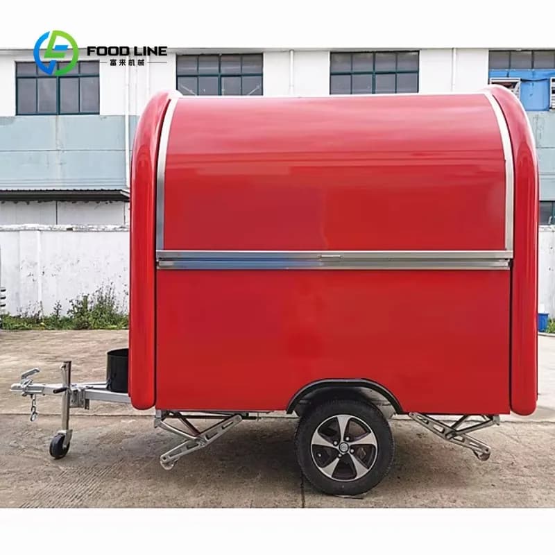 Camion de restauration mobile personnalisé pour glaces, hot-dogs, café, chips, bonbons, forme ronde, mini, prix abordable, chariot de restauration rapide, remorque