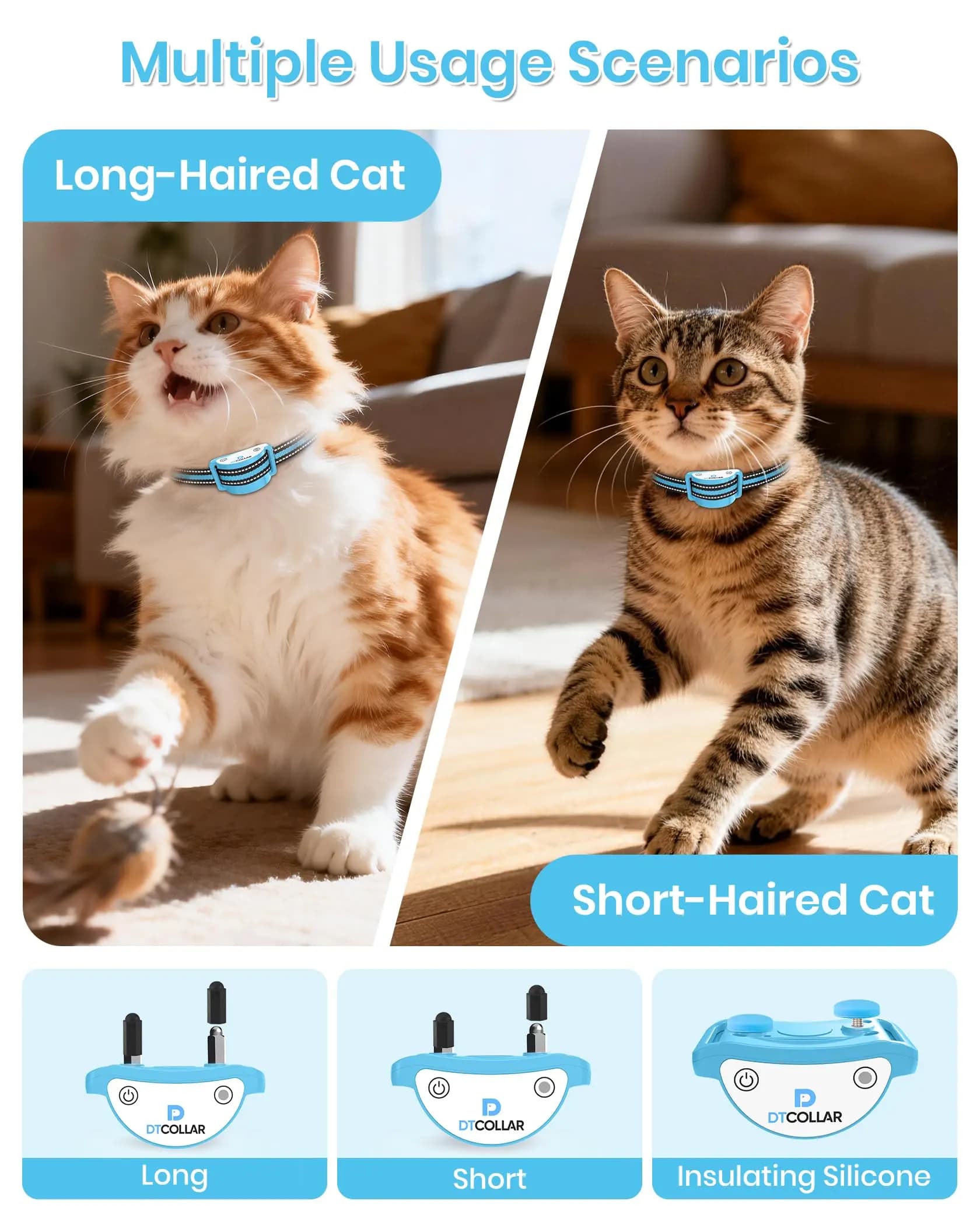Collier anti-miaulement ultra-compact pour chats, NOUVEAU collier d'entraînement pour chats 2026 pour arrêter les miaulements, collier de dressage pour chats avec télécommande 3300FT