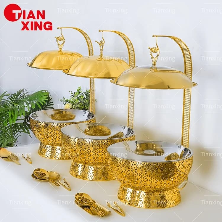 Fournitures de restauration 8L, plats de rasage, chauffe-aliments pour Buffet, plat de chafer, réchaud doré pour la restauration