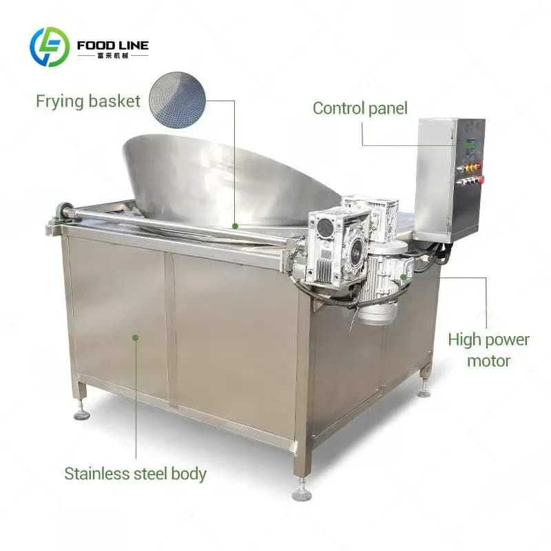 Machine à Frire les Frites, les Tranches de Banane, les Amandes, les Chips de Poulet et les Chips de Pommes de Terre / Friteuse Professionnelle Personnalisée pour Frites