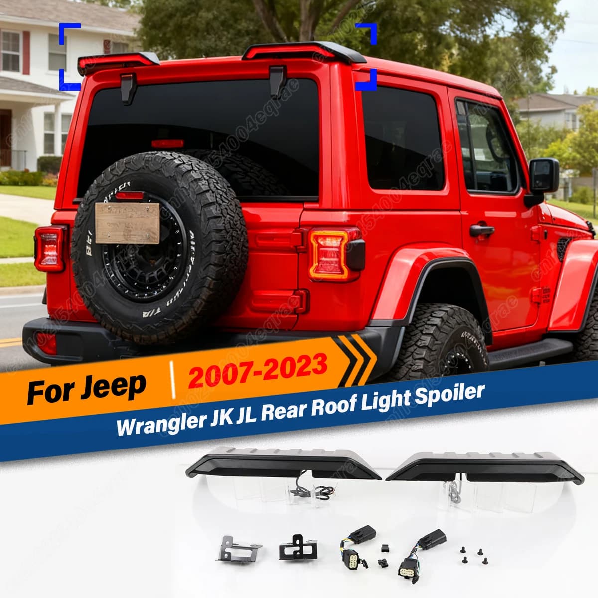 Pour Jeep Wrangler JK JL 2007-2017 2018 2019 2020 2021 2022 2023 becquet de feu de toit arrière séparateur latéral arrière Kit de corps de lèvre d'aile supérieure