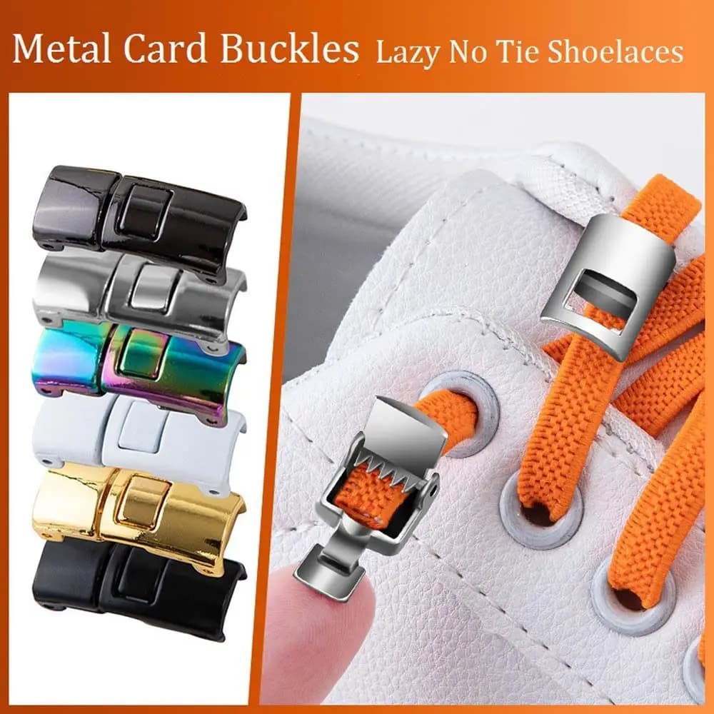 Bricolage chaussures de sécurité créatives accessoires lacets rapides fermoir lacets paresseux boucle lacets serrure en métal baskets cordes Snap
