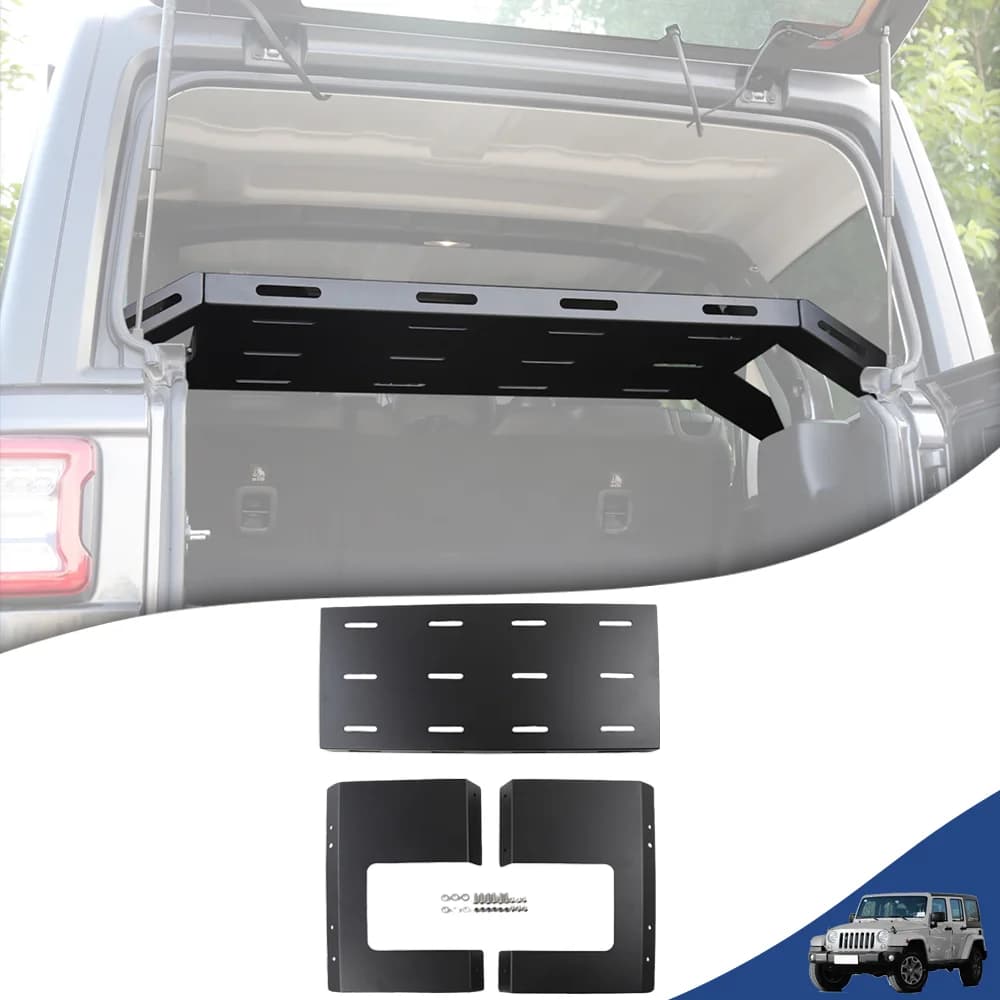 Porte-bagages de coffre de voiture, étagère de rangement arrière pour bagages, plateau organisateur, panier pour Jeep Wrangler JK JL 2007 – 2024, accessoires d'intérieur