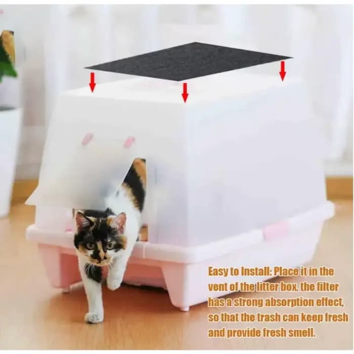 Maison 4 pièces filtre à litière pour chat charbon actif tampon désodorisant paquet