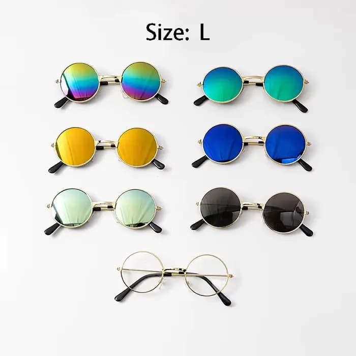 Jolies lunettes de soleil rondes Vintage pour chat, lunettes réfléchissantes pour petit chien, chat,