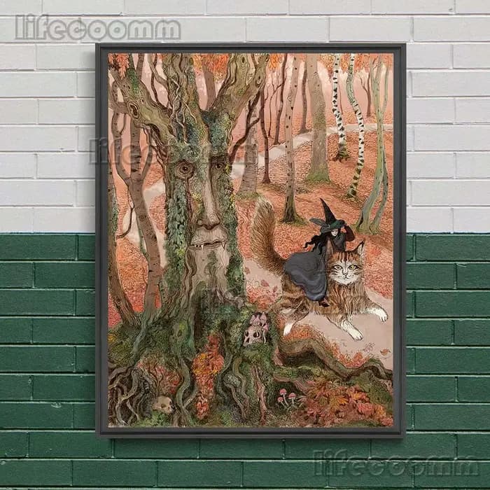 Toile d'art mural avec Illustration de conte de fées de forêt enchantée