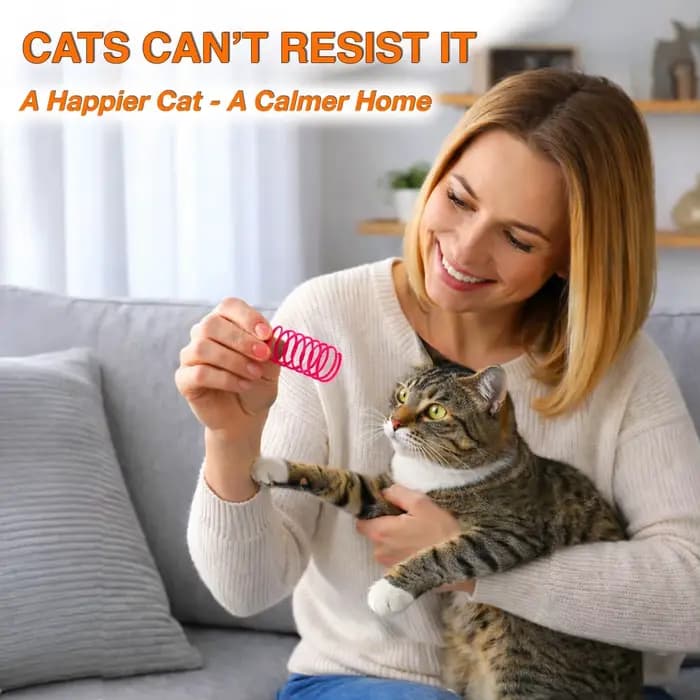 Jouet à ressort pour chat (lot de 24 pièces), ressort en spirale en plastique pour jouets pour chat, utilisé pour tapoter, mordre, chasser et jouer activement et sainement