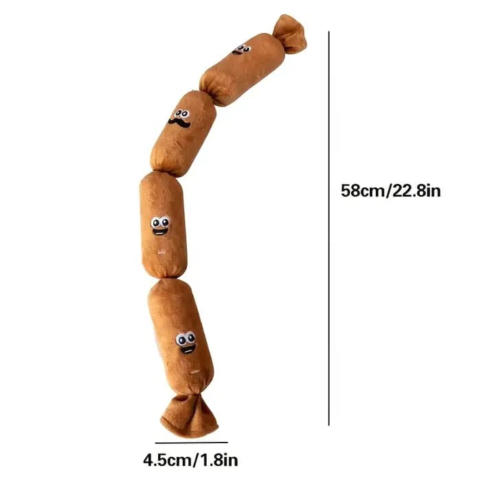 Jouet à mâcher en peluche en forme de saucisse pour chiens : avec son BB qui couine à pression