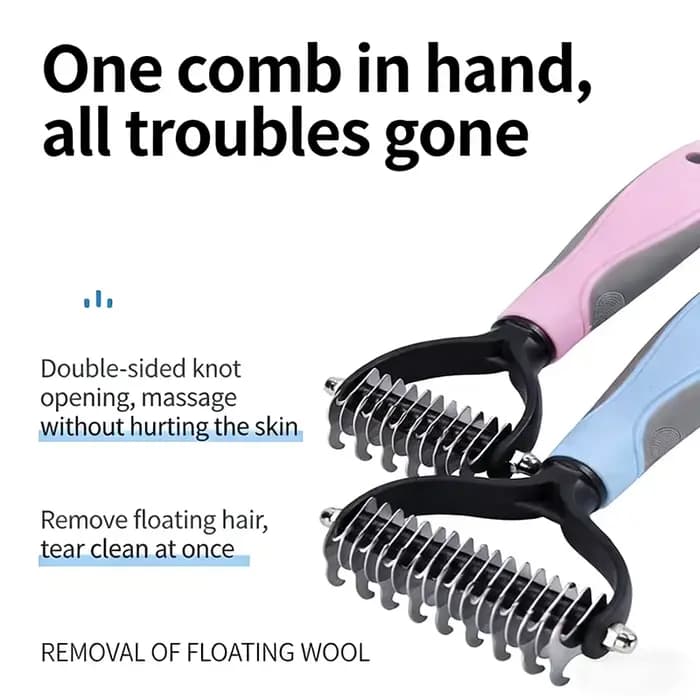 Brosse pour chien, peigne d'épilation double face et outil d'épilation utilisé pour enlever les tapi
