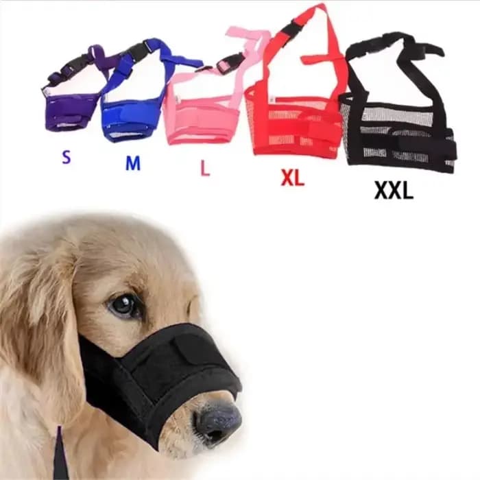 Muselière anti-aboiement pour petits et grands chiens, maille réglable, bouche respirante pour anima