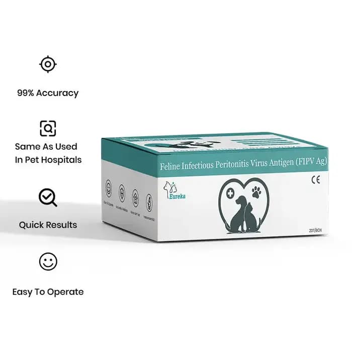 Kit de test rapide d'antigènes félines Ranlraka FCV FHV FCoV FIPV TOXO FELV FPV Giardia (GIA) Ag 20 pièces, kit vétérinaire fiable