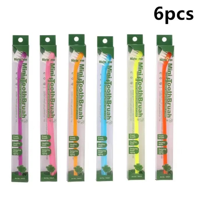 Brosse à dents pour animaux de compagnie, nettoyage buccal pour chat, brosse à dents pour chien à tête unique, fournitures pour animaux de compagnie, 6 pièces