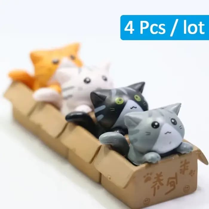 Kawaii Mini chat ornement jardin chaton Statue cadeau pour enfants bébé chambre décoration jouet Figurines