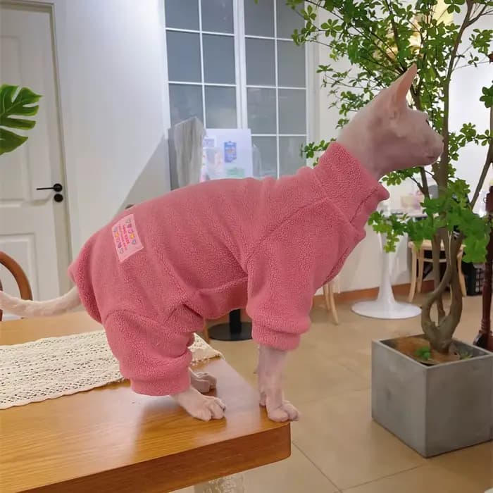 Manteau polaire pour chat Sphynx, sweat-shirt chaud, combinaison à 4 pattes pour chatons et chiens,